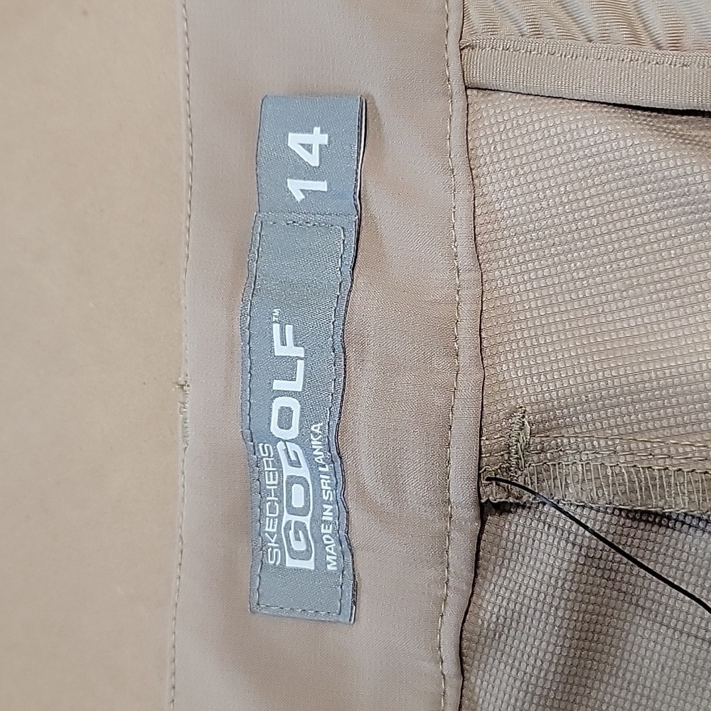 Skechers Go Golf Size 14 Khaki "High Side Crop" Pants, NEW with Tag - Picture 10 of 14